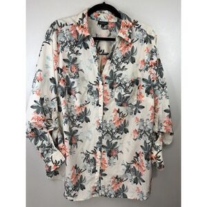 Talbots Plus Size Cream Floral Nantucket Blouse‎ Size 2X